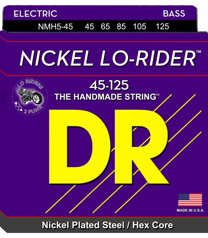 DR Strings Nickel Lo-Rider Medium NMH5-45 petožičani set