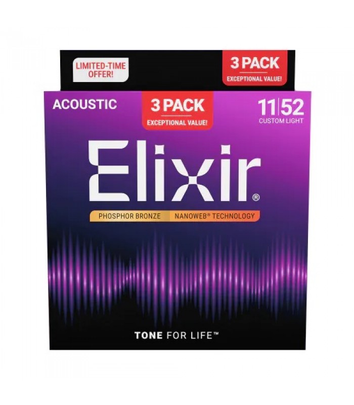 ELIXIR 16027 011/052 3 PACK 16568 žice za akustičnu gitaru 